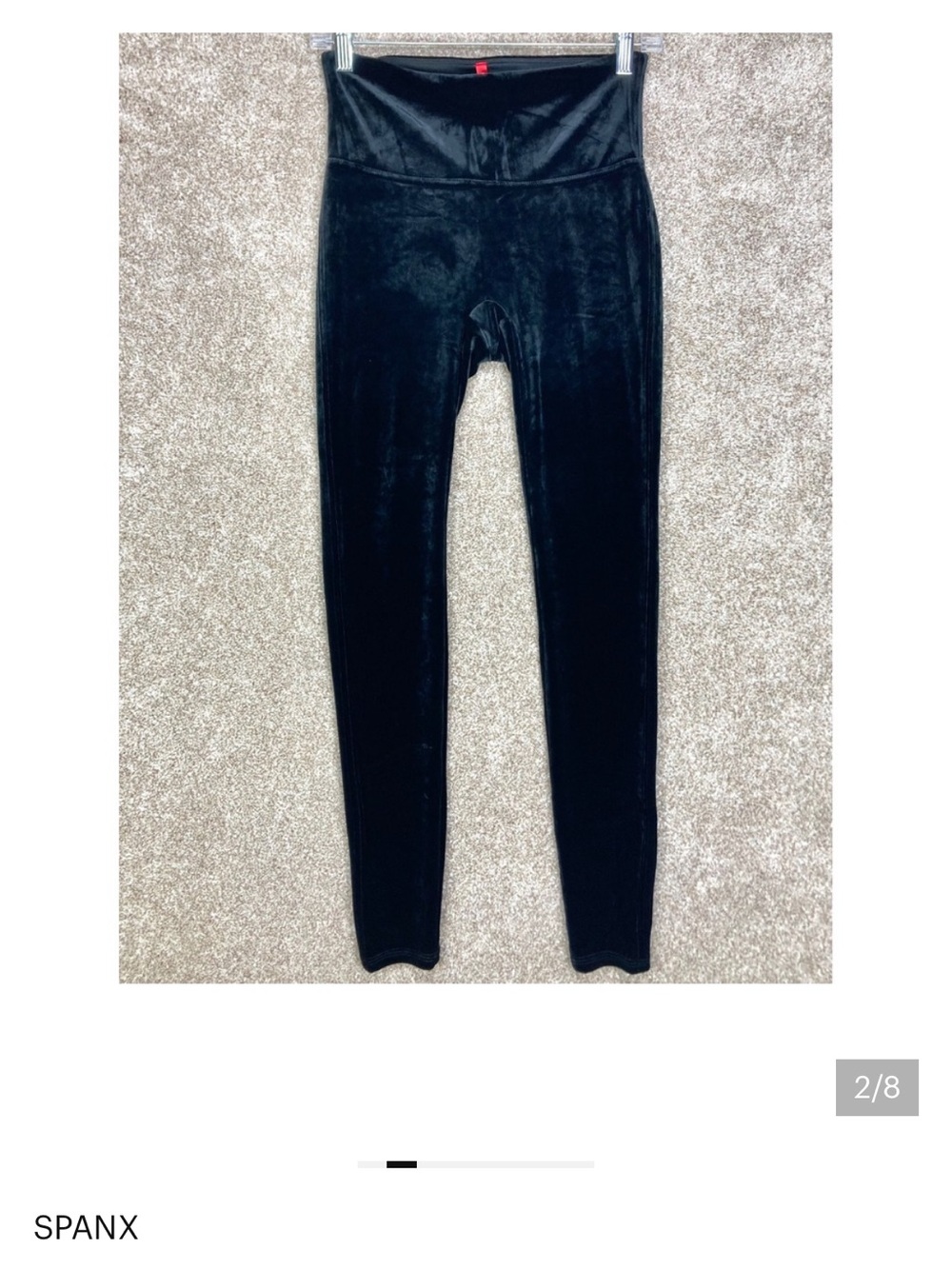 SPANX Black High-Waist Velvet leggings
